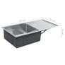 Handmade Kitchen Sink with Strainer Stainless Steel Image 8