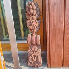 Antique Architectural Carved Wood Wall Sconce