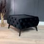 Luxury Velvet Chesterfield Coffee Table 63x63x35cm Square Velvet Image 3