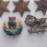 6  2an world war  medals the 1939 to 1945 star i cap badge and badge with a lion on it and enamel badge Image 3