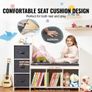 Toddler Bookshelf and Bookcase with Detachable Seat Cushion, 6-Cubby Storage Organizer Bench with 3 Drawers, Ideal for Playroom, Bedroom, Living Room or Entryway, White Image 4