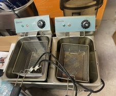 Premium Brand Bartscher Double Pan Commercial Countertop Twin Electric Fryer - Can Deliver