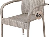 Garden Chairs Set of 4 Stackable Polyrattan Outdoor Black Brtown Cream Grey