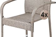 Garden Chairs Set of 4 Stackable Polyrattan Outdoor Black Brtown Cream Grey