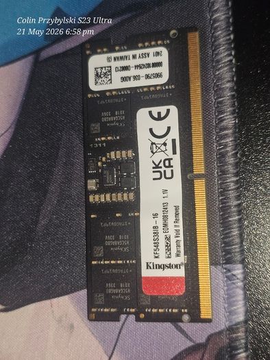 16GB Kingston Fury DDR5 SODDIM Laptop Memory