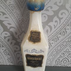 1970s Milk Glass Liquer Bottle