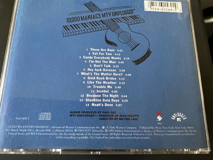 10,000 MANIACS  -  mtv  unplugged  CD
