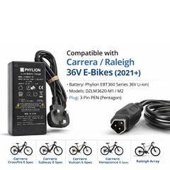 Brand new ORIGINAL Carrera Crossfire 36V 42v Output (PEN 3-pin) Phylion Battery Charger