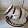 New Wedgwood 4 Seasons Navy & Gold Cups & Saucers Image 2