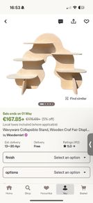 Wooden wavy display stand