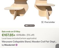 Wooden wavy display stand