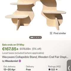 Wooden wavy display stand