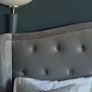 Grey Velvet King Size Wingback Bed Frame Image 3