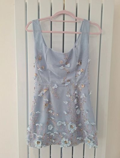 Oh Polly embellished Corset Mini Dress in Sky Blue