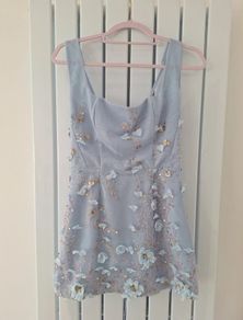 Oh Polly embellished Corset Mini Dress in Sky Blue