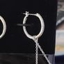 Swarovski Asymmetrical Drop Hoop Earrings in blue and clear Image 5