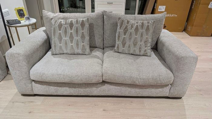 3 Seater Beige Fabric Sofa - Aurora