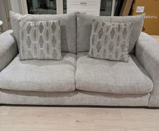 3 Seater Beige Fabric Sofa - Aurora