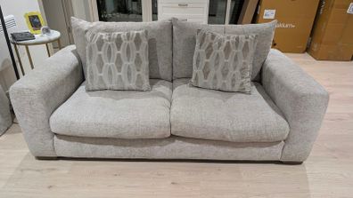 3 Seater Beige Fabric Sofa - Aurora