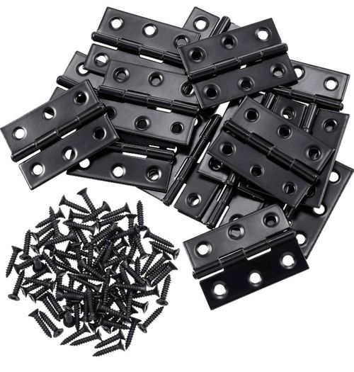 16 Pieces Small Door Hinges Stainless Steel Folding Butt Hinges Home Furniture Hardware Piano Cabinet Door Hinge with 96 Pieces Stainless Steel Screws (FREE POSTAGE)