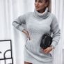 A striped sweater dress with a turtleneck Image 7