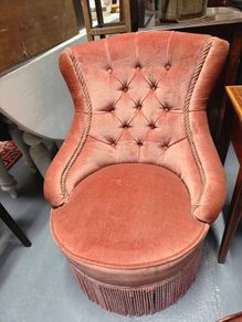 pair of low his and hers button back vintage seats