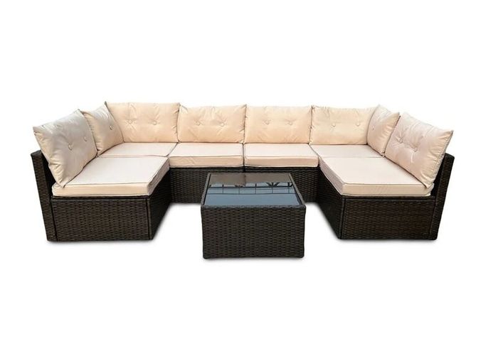 MIAMI Luxury Rattan Garden Corner Sofa with Table