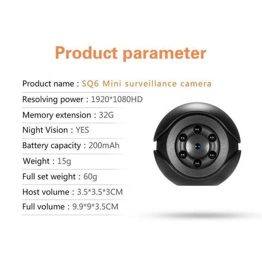 SQ6 1080P Mini Hidden Camera Security Camcorder Sport DV DVR Night Vision