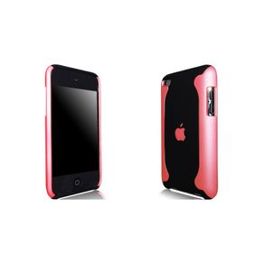 iPod Touch 4, 4G Hard Case Flux Black and Pink Case Free Screen Guard