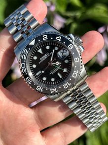 Seiko Bruce Wayne GMT Automatic Watch Mod