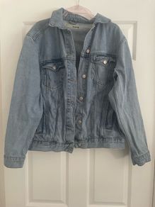 Topshop MOTO blue denim jacket size UK 10