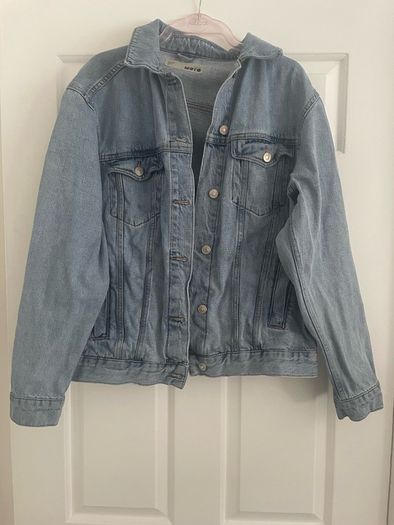 Topshop MOTO blue denim jacket size UK 10