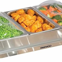 200W 3 Pan Tray Buffet Server with Plate Warmer Function