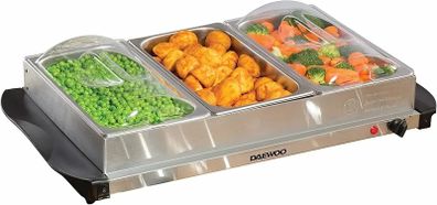 200W 3 Pan Tray Buffet Server with Plate Warmer Function