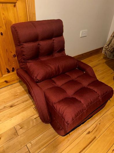Adjustable Folding Floor Lazy Chair with Pillow