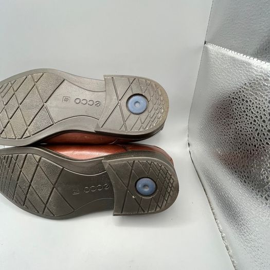 Ecco Melbourne Derby Shoes - Size UK 8.5 - Brown Leather
