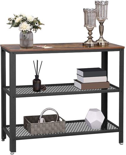 Hallway Table with 2 Mesh Shelves - Free Delivery Nationwide