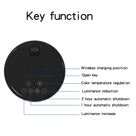 New 2 in 1 folding fast charging LED desk lamp with wireless charger eye protection for iphone, Samsung, Android.