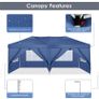 3 x 6 Waterproof Pop-Up Gazebo, Marquee Garden Tent, UV-Resistant, Rain and Sun Protection, Removable Side Walls, 6 Side Panels include 2 Zips Image 3