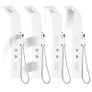 Shower Panel Unit Aluminium 20x44x130 cm White Image 10