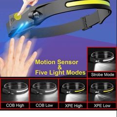 LED Motion Headlamp Rechargeable 270 Degree Wide Beam