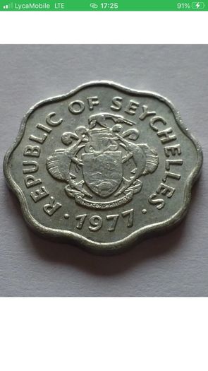 Seychelles 5 Cents 1977 Fish Low Mintage