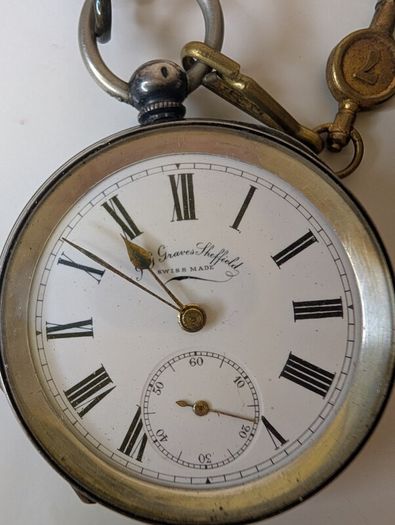Britannia 935 silver cased pocket watch