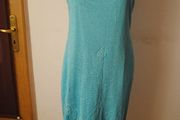Inspire by New Look turquoise/silver fringe lace stunning calf length dress size UK18 EU46 Perfect condition Postage included