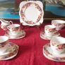 Vintage Plant Tuscan Imari 15 Piece Gold Gilt Tea Set For 4 Person Setting Made In England Image 3