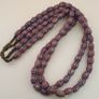 Antique Venetian Style MultiLayerd Red Chevorn Glass Beads Necklace Strand Image 9