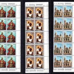 1970 Vatican City The Journey of Pope Paul Vi to Asia and Oceania Commemorative Stamps Block of 10 Mint Never Hinged (MNH)
