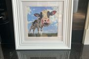 Framed picture - cow