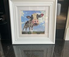 Framed picture - cow