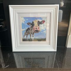 Framed picture - cow